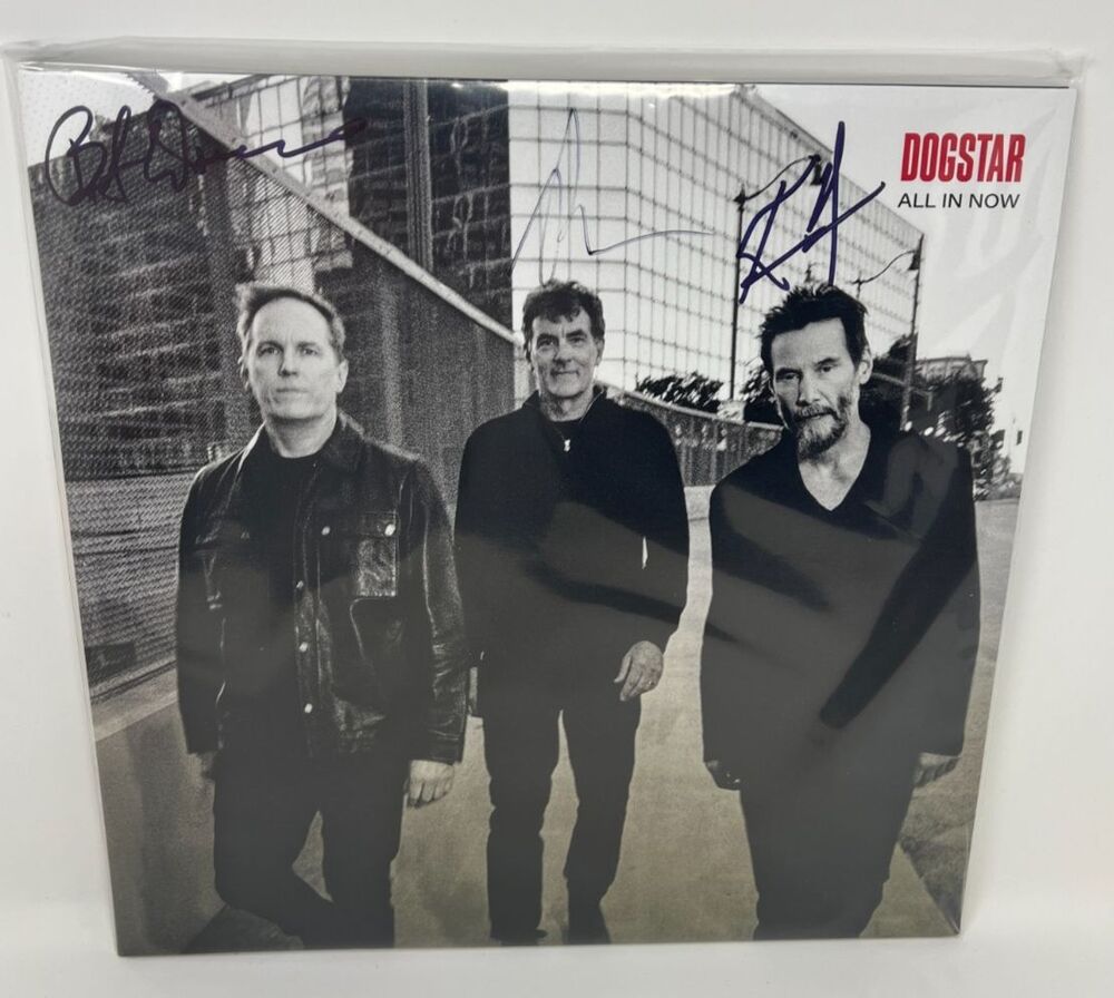 DOGSTAR All In Now COVER SIGNED Keanu Reeves Opaque Red Marbled Vinyl LP Auto